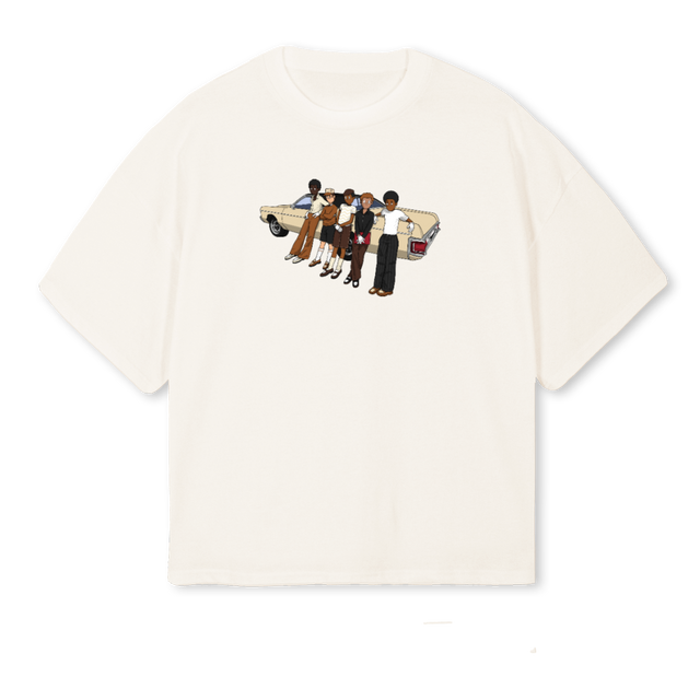 HLCTEEFFFIRST Vintage White Oversized Boxy Tee.