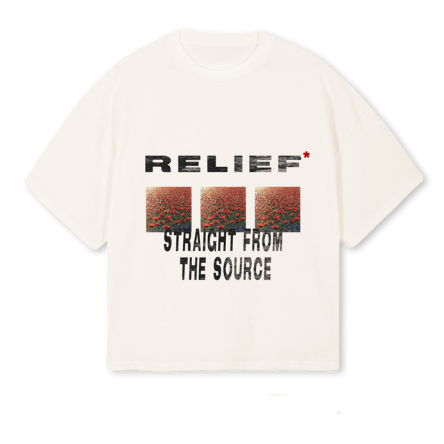 RELIEFTEE Vintage White Oversized Boxy Tee.