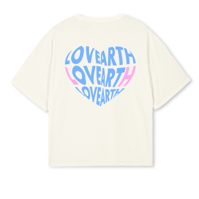 FOCUSONTHEGOODCREAM Cream Oversized Boxy Tee.