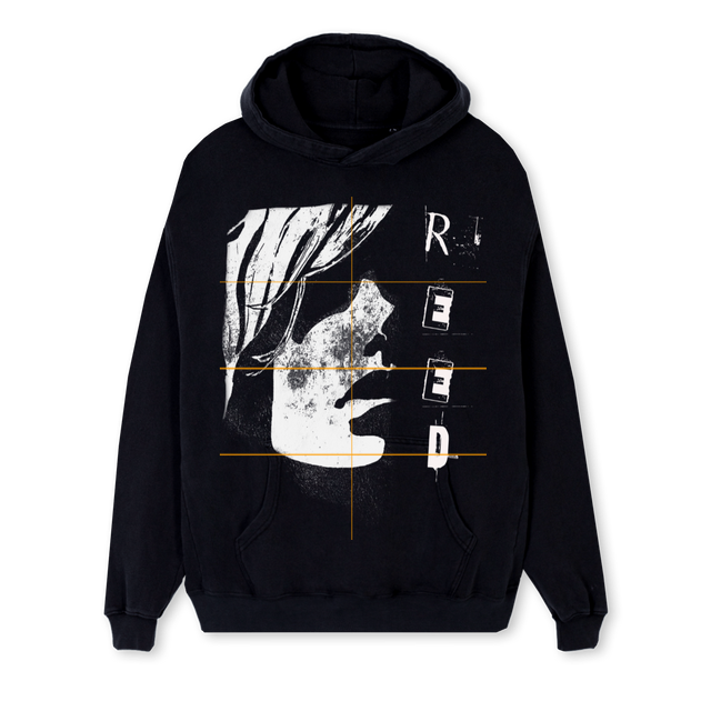 REEDFACEHOODIE Black Regular Hoodie.