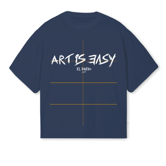 ARTISEASYTEE Navy Blue Oversized Boxy Tee.