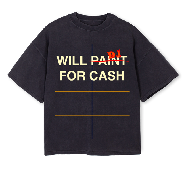 WILLPAINTNEWTEE Vintage Black Oversized Boxy Tee.