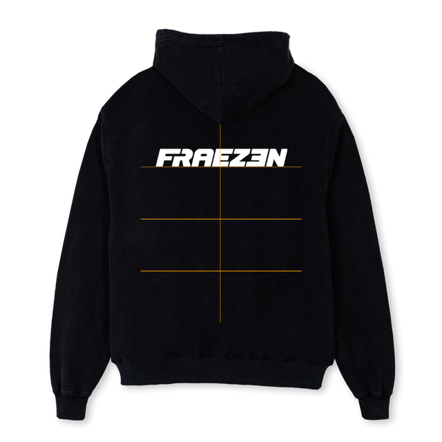FRAEZENHOODIEFRONTBL Black Oversized Hoodie.