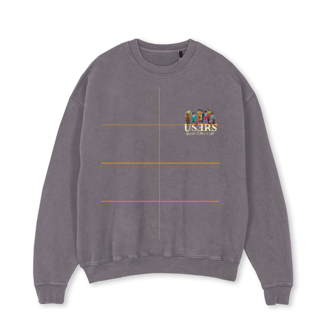 TIMBALESCREWNECKGREY Pigment Grey Oversized Crewneck Sweater.