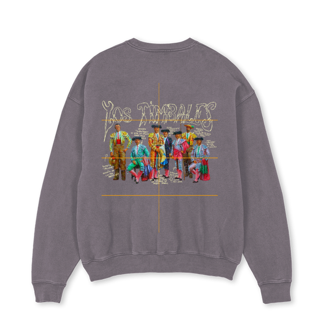 TIMBALESCREWNECKGREY Pigment Grey Oversized Crewneck Sweater.