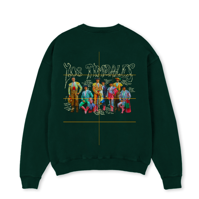 TIMBALESCREWNECKGREE Wild Green Oversized Crewneck Sweater.
