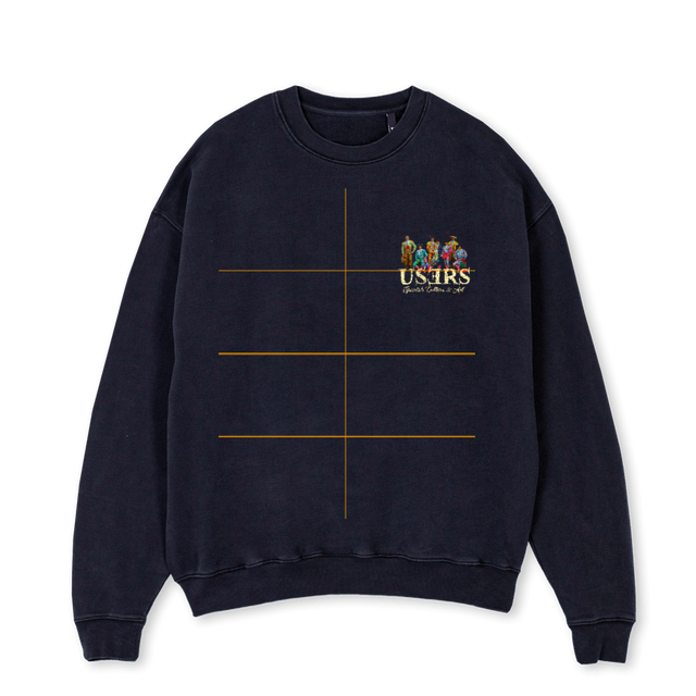 TIMBALESCREWNECKBLAC Vintage Black Oversized Crewneck Sweater.