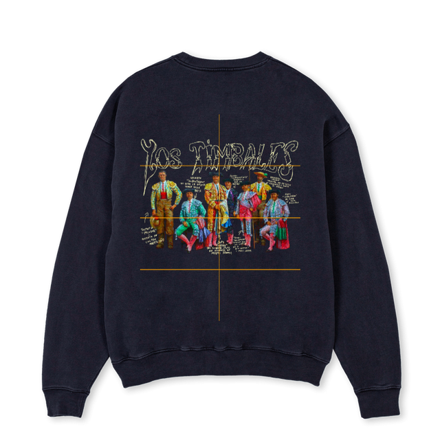 TIMBALESCREWNECKBLAC Vintage Black Oversized Crewneck Sweater.