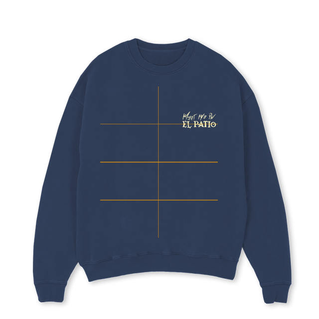RACINGMARBELLACRNAVY Navy Blue Oversized Crewneck Sweater.