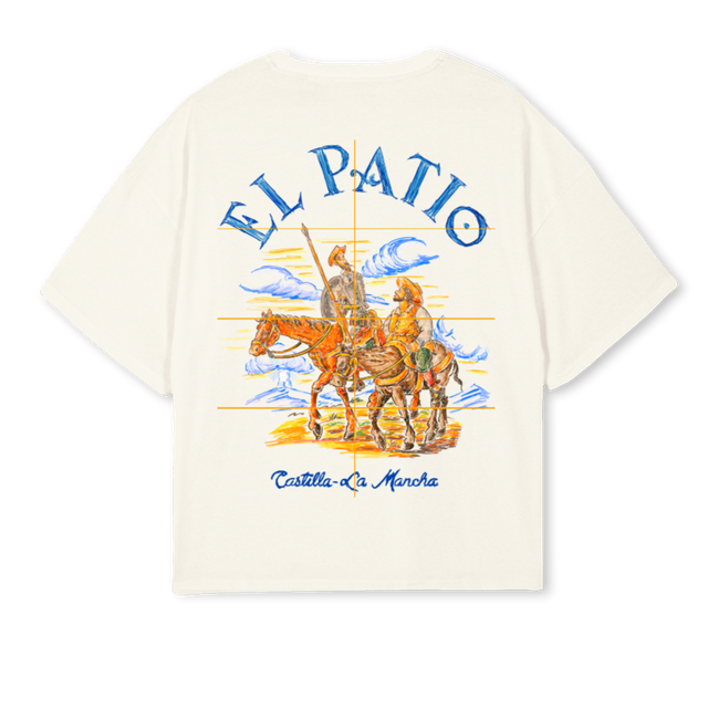 QUIXOTETEECREAM Cream Oversized Boxy Tee.