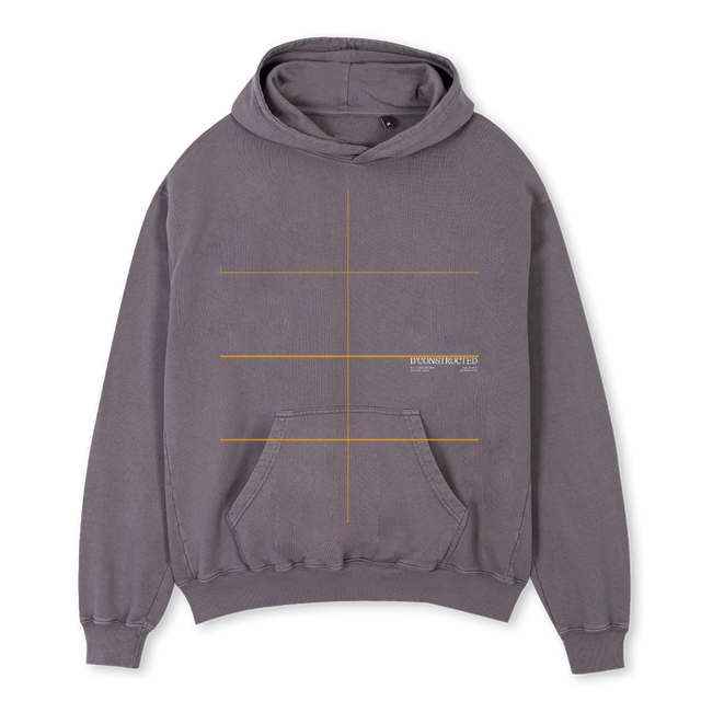 HOODGRYPRNT Pigment Grey Oversized Hoodie.