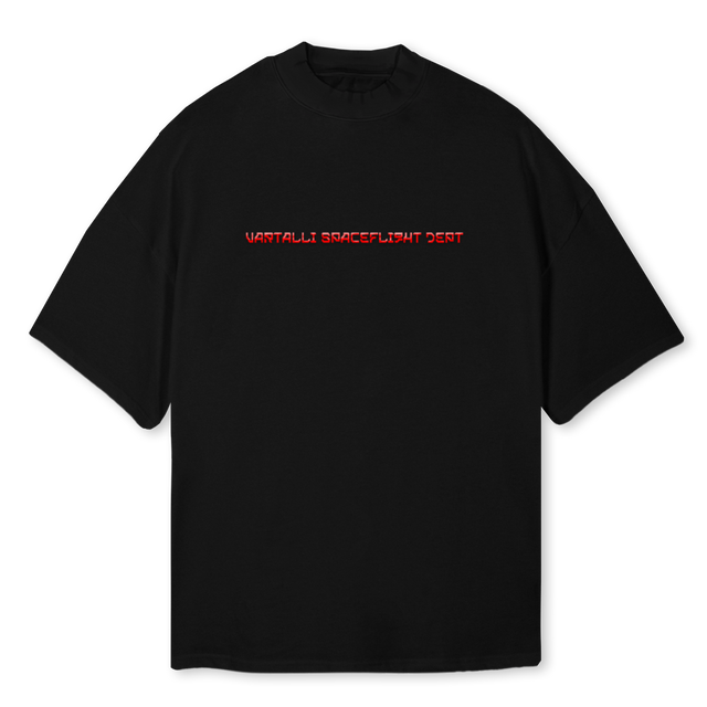 PINUPROCKETJV Black Oversized Mock Neck Tee.