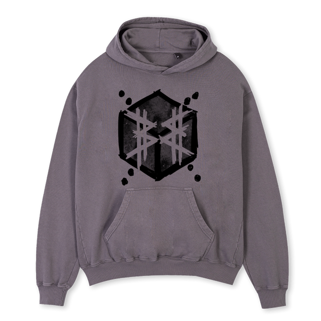 BLOCKSECRETS Pigment Grey Oversized Hoodie.