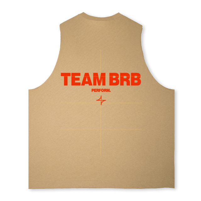 STAFFBRBTANKGOLD Light Gold Oversized Vest.