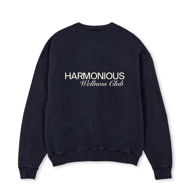 VBLACWELLNESSSWEATER Vintage Black Oversized Crewneck Sweater.