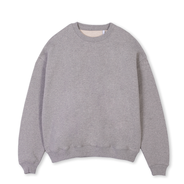 GREYWELLNESSSWEATER Grey Marl Oversized Crewneck Sweater.