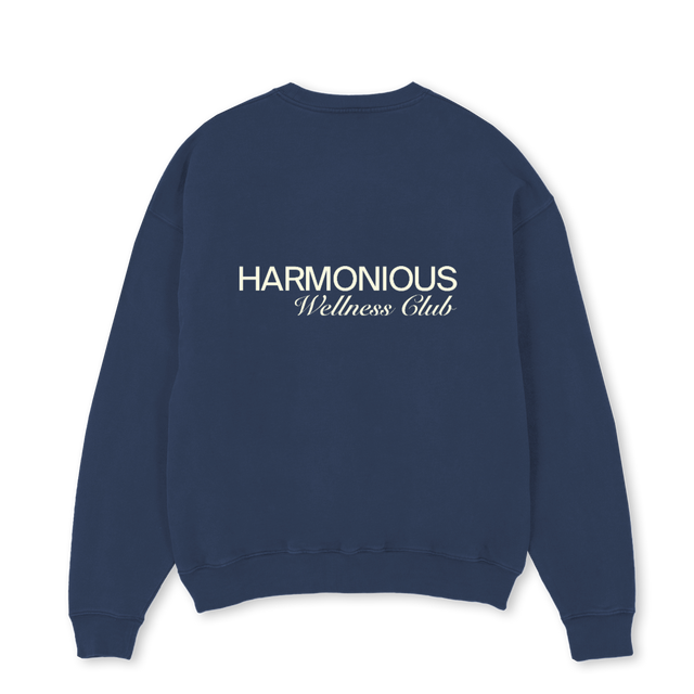NAVYWELLNESSSWEATER Navy Blue Oversized Crewneck Sweater.