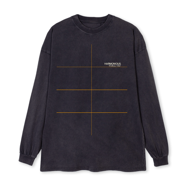VBLKLSLEEVECREAMWLNE Vintage Black Oversized LS Tee.