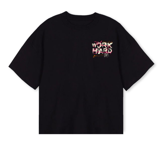 WORKHARD Black Oversized Boxy Tee.