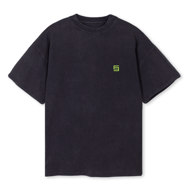 SYMBFRACT Vintage Black Oversized Tee.
