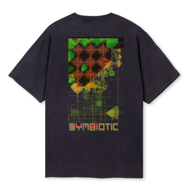 SYMBFRACT Vintage Black Oversized Tee.