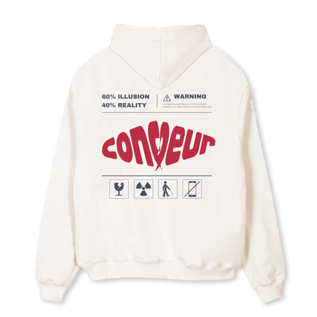 MIRAGEHOODIEWHITE Vintage White Oversized Hoodie.