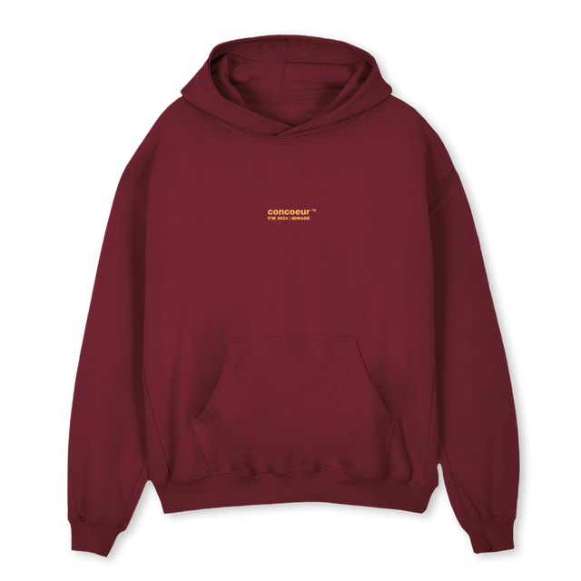 MIRAGEHOODIEBURGUND Burgundy Oversized Hoodie.