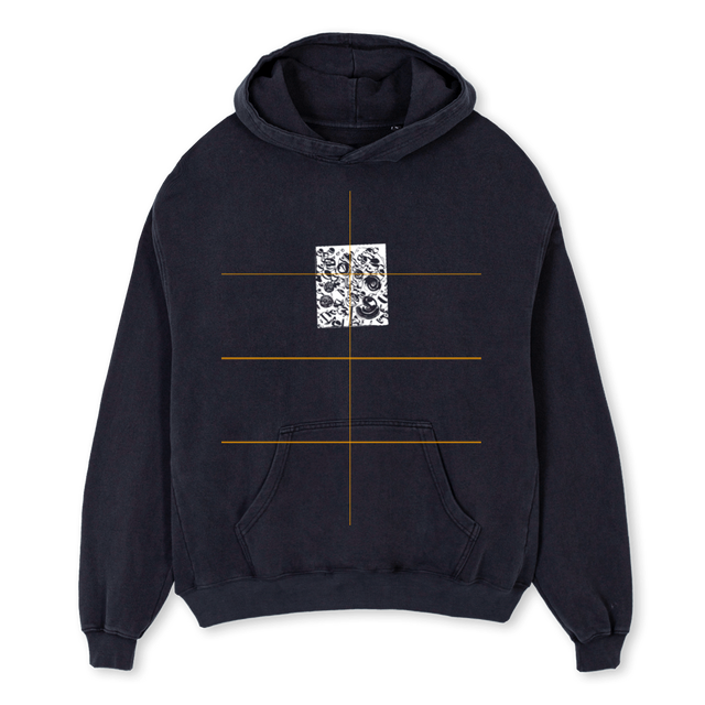 ACIDEHOODIE Vintage Black Oversized Hoodie.