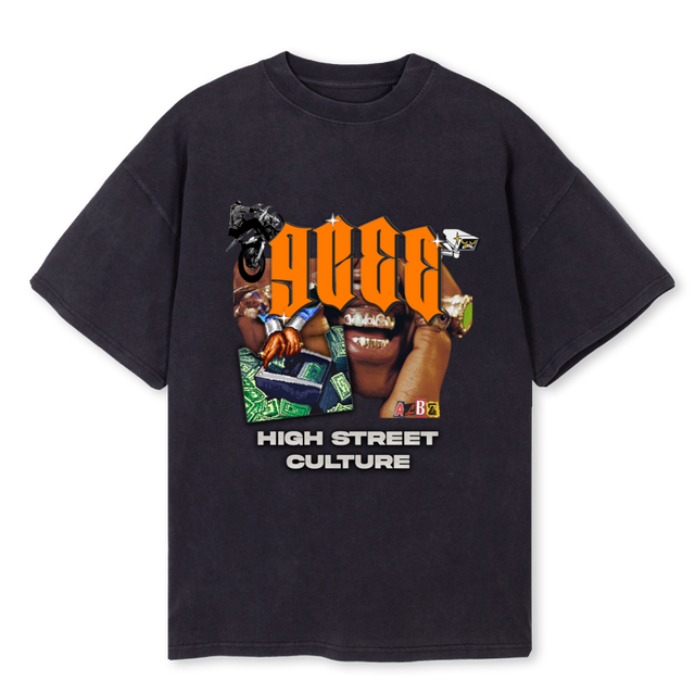 HIGHSTREER Vintage Black Oversized Tee.