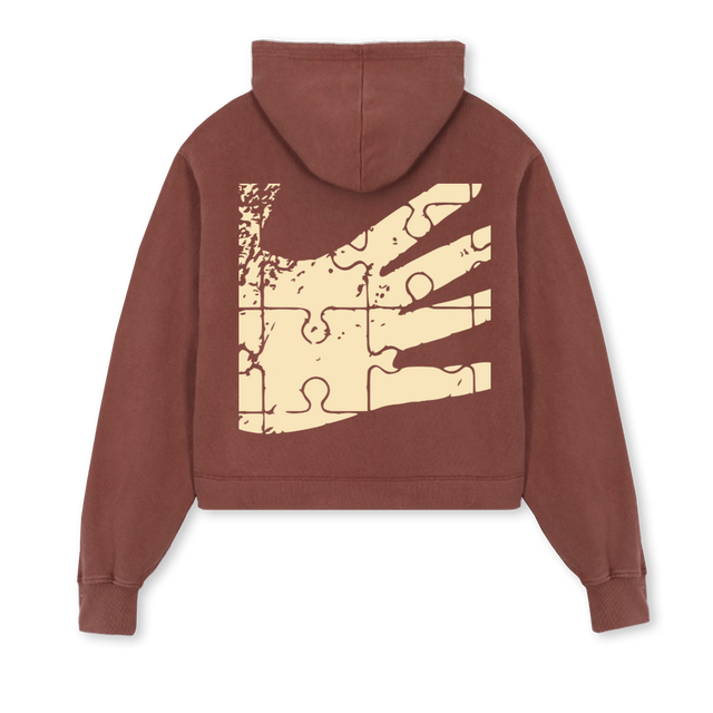 LADIESFAVE Vintage Brown Cropped Hoodie.