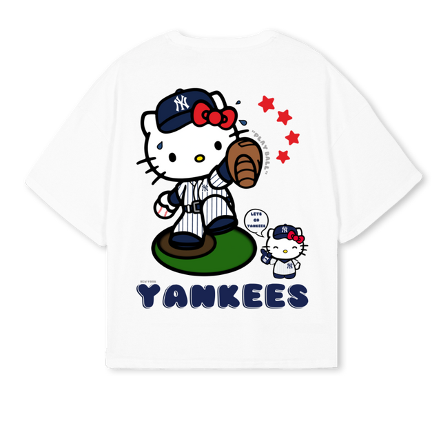 KITTY White Oversized Boxy Tee.