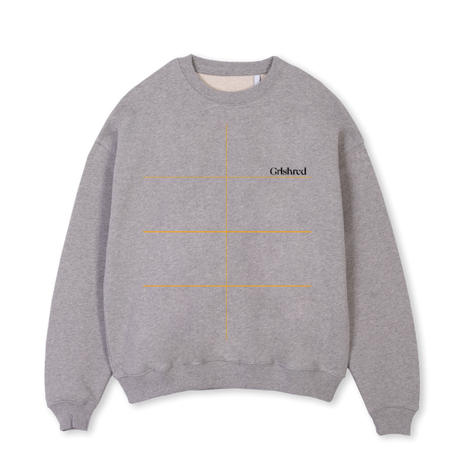 SHREDCREW Grey Marl Oversized Crewneck Sweater.