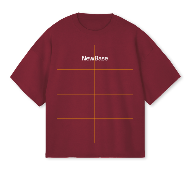 NB Burgundy Oversized Boxy Tee.