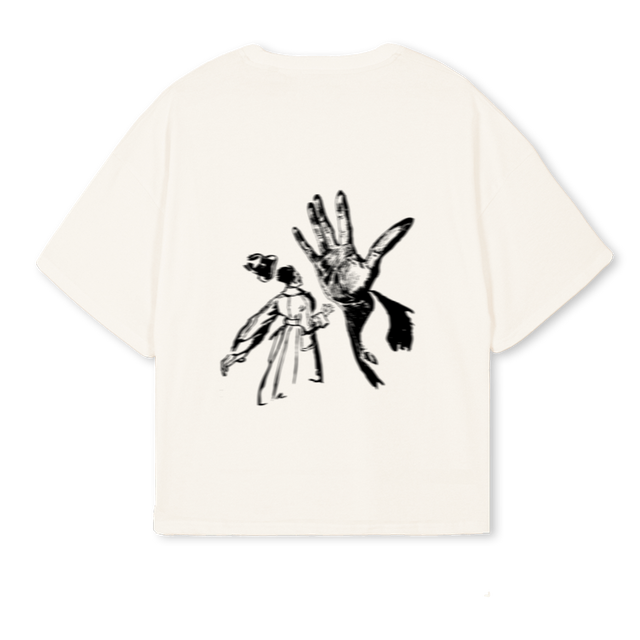 CLUSHYFIRSTTEE Vintage White Oversized Boxy Tee.