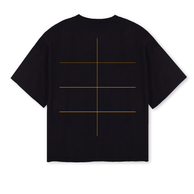 ALONERODEO Black Oversized Boxy Tee.