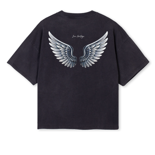 IRONWINGSSHIRT Vintage Black Oversized Boxy Tee.