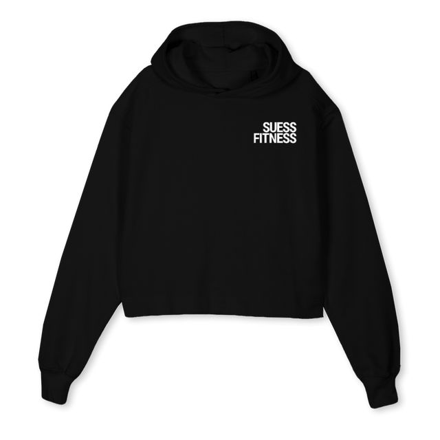 WINTERFEMALE Black Cropped Hoodie.