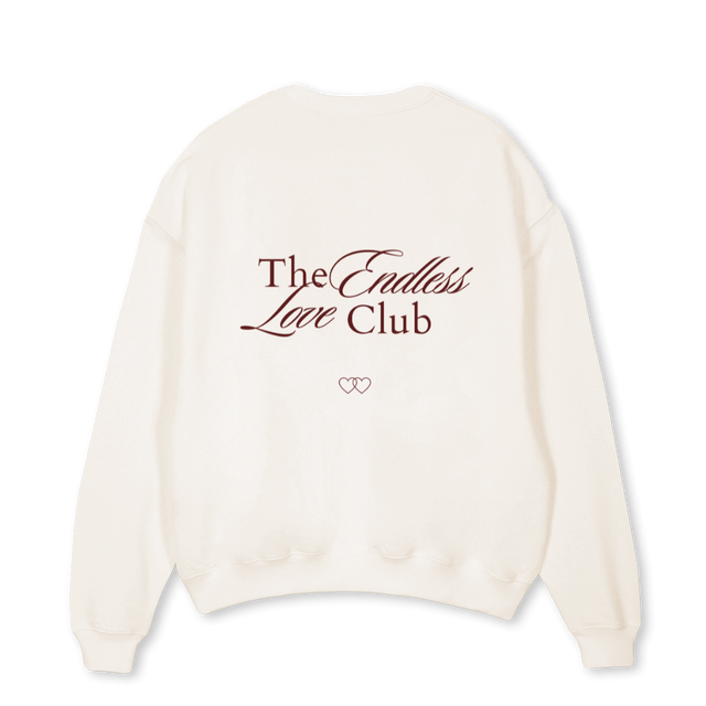 THEENDLESSLOVE Vintage White Oversized Crewneck Sweater.