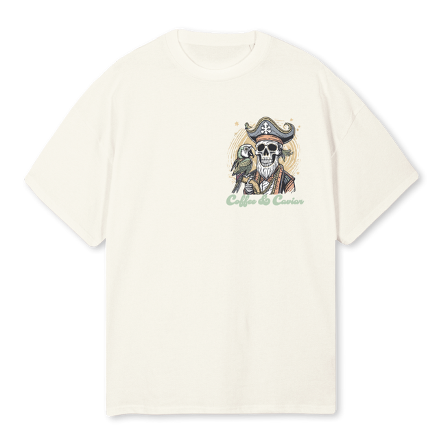 PIRATEPOCKETONE Cream Oversized Tee.