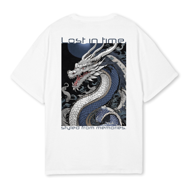 DRAGONPRINTONE White Oversized Tee.
