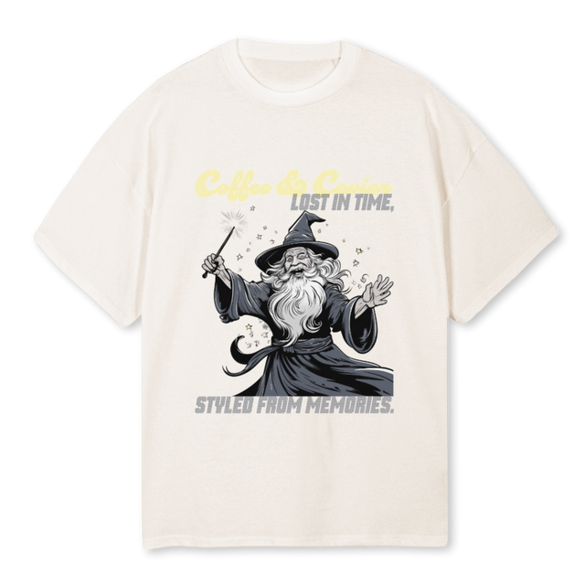 WIZARDONE Vintage White Oversized Tee.
