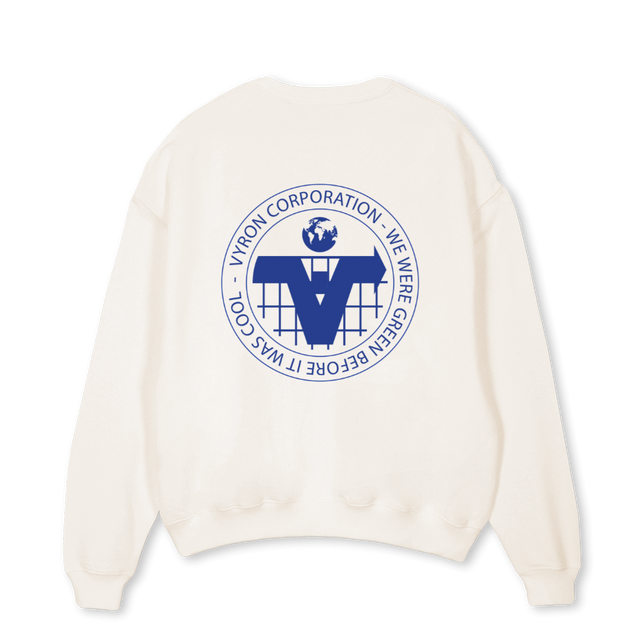 VYRONBLUETWO Vintage White Oversized Crewneck Sweater.