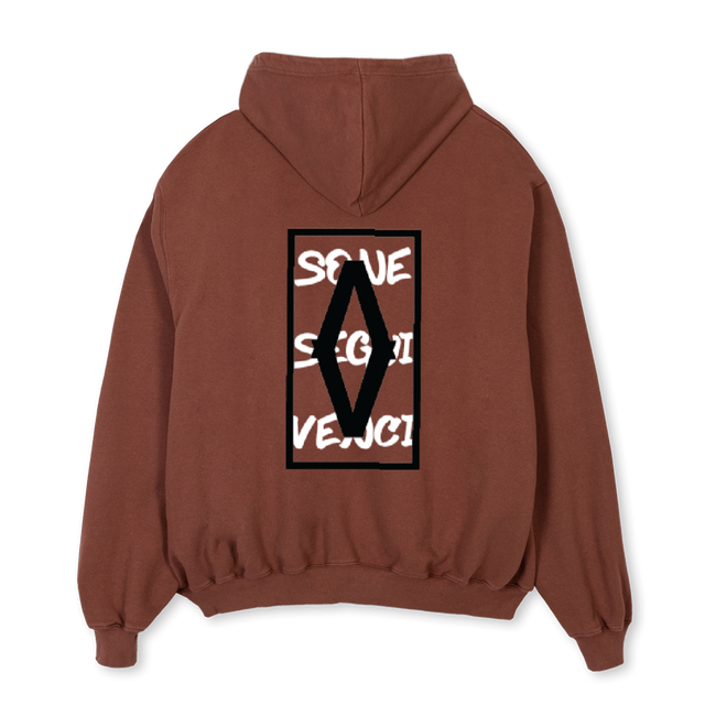 VENCI Vintage Brown Oversized Hoodie.