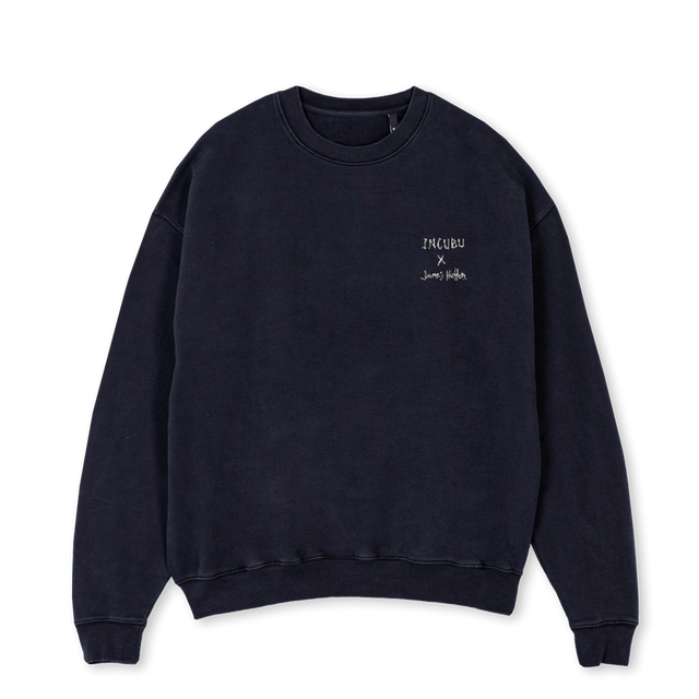 DEATHSWEATER Vintage Black Oversized Crewneck Sweater.