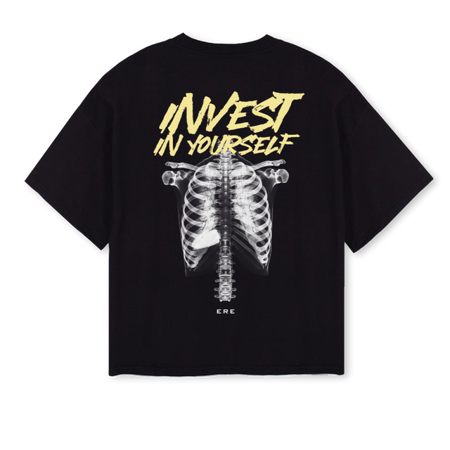 IISAMPLEFIVE Black Oversized Boxy Tee.