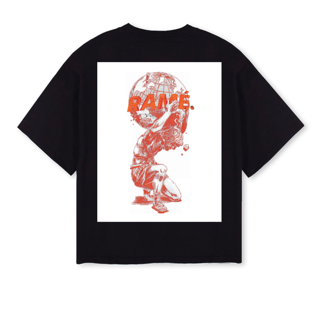 HOLDRAMEONE Black Oversized Boxy Tee.
