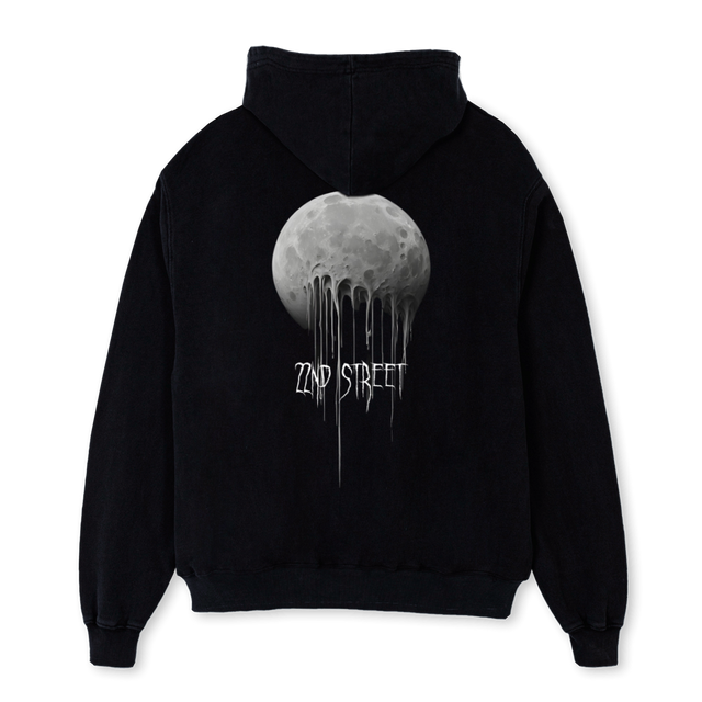 MOONMELTING Black Oversized Hoodie.