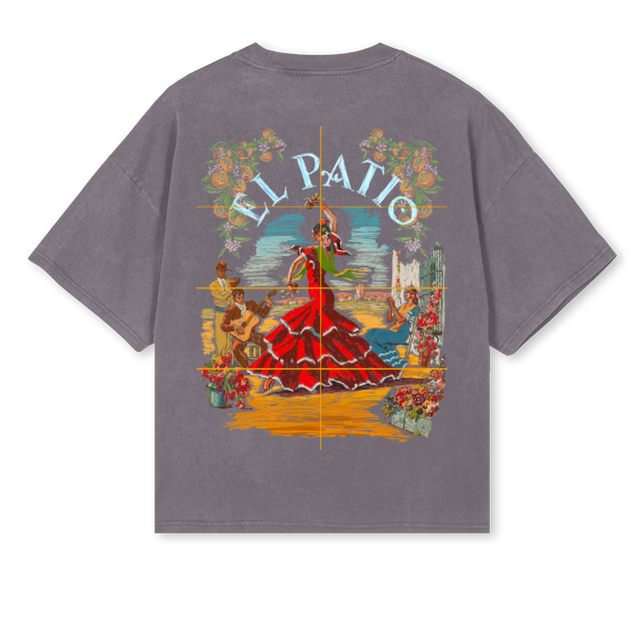 FLAMENCAPIGMENTGREY Pigment Grey Oversized Boxy Tee.