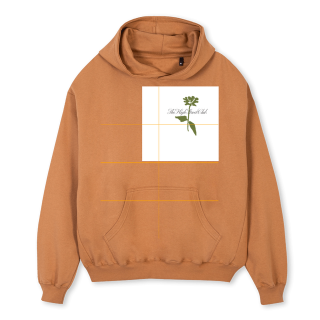 BYGOUTE MEET ME Camel Oversized Hoodie.