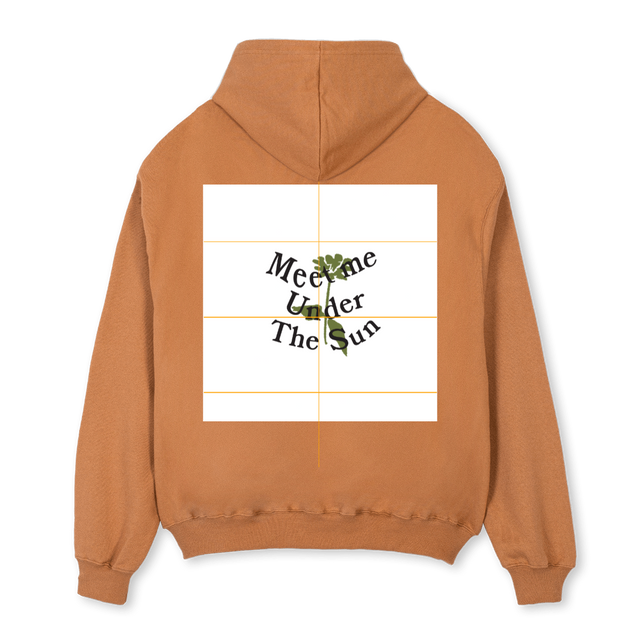 BYGOUTE MEET ME Camel Oversized Hoodie.